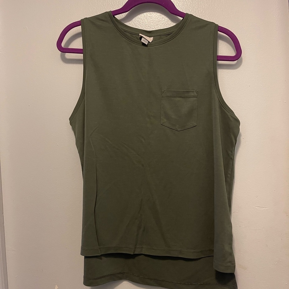 A New Day Olive Green Muscle Tee